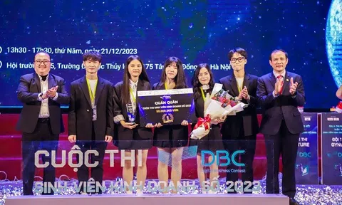 Đội thi E-force - Trường Đại học Kinh tế Quốc dân đoạt giải Quán quân cuộc thi Sinh viên Kinh doanh Số 2023