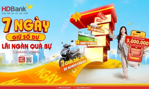 Giữ số dư từ 3 triệu đồng, nắm cơ hội trúng "xế xịn" trên App HDBank